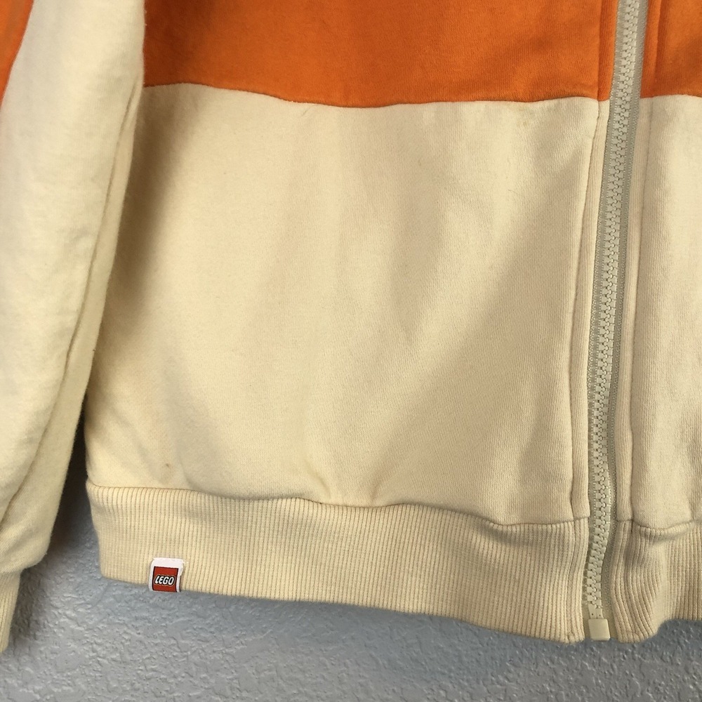 Lego Cream Zip-Up Sweatshirt with Pink, Red & Orange Stripes - Picture 2 of 8